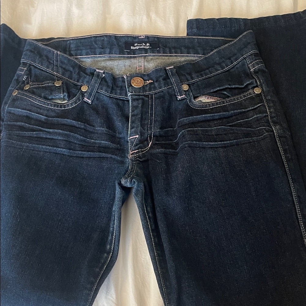 Rock & Republic Women's Dark Blue Boot Cut Jeans